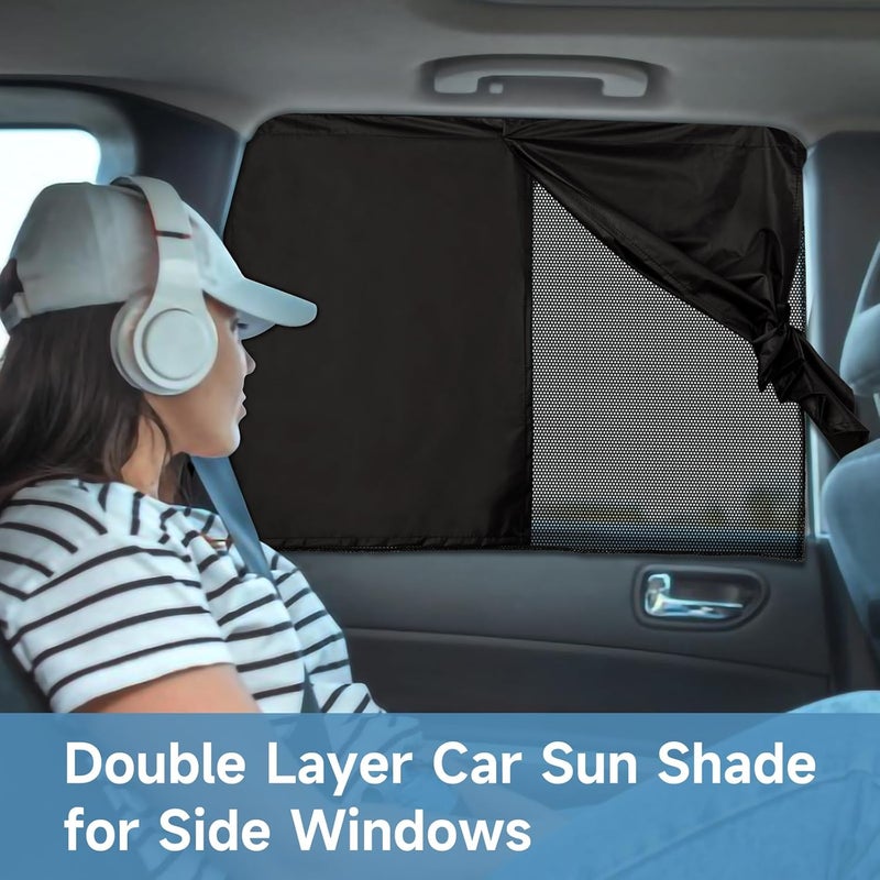 LSTRAGY Car Window Shades for Baby, Side Window Sun Shades Blocks Heat and UV Rays Glare,Magnetic Car Privacy Safe Curtains for Back Windows, Camping Accessories - Image 2